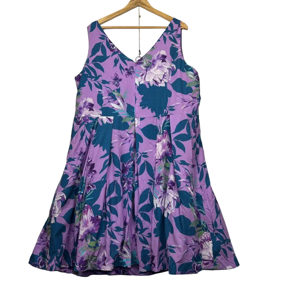 City Chic Purple Floral Dress - Size 22