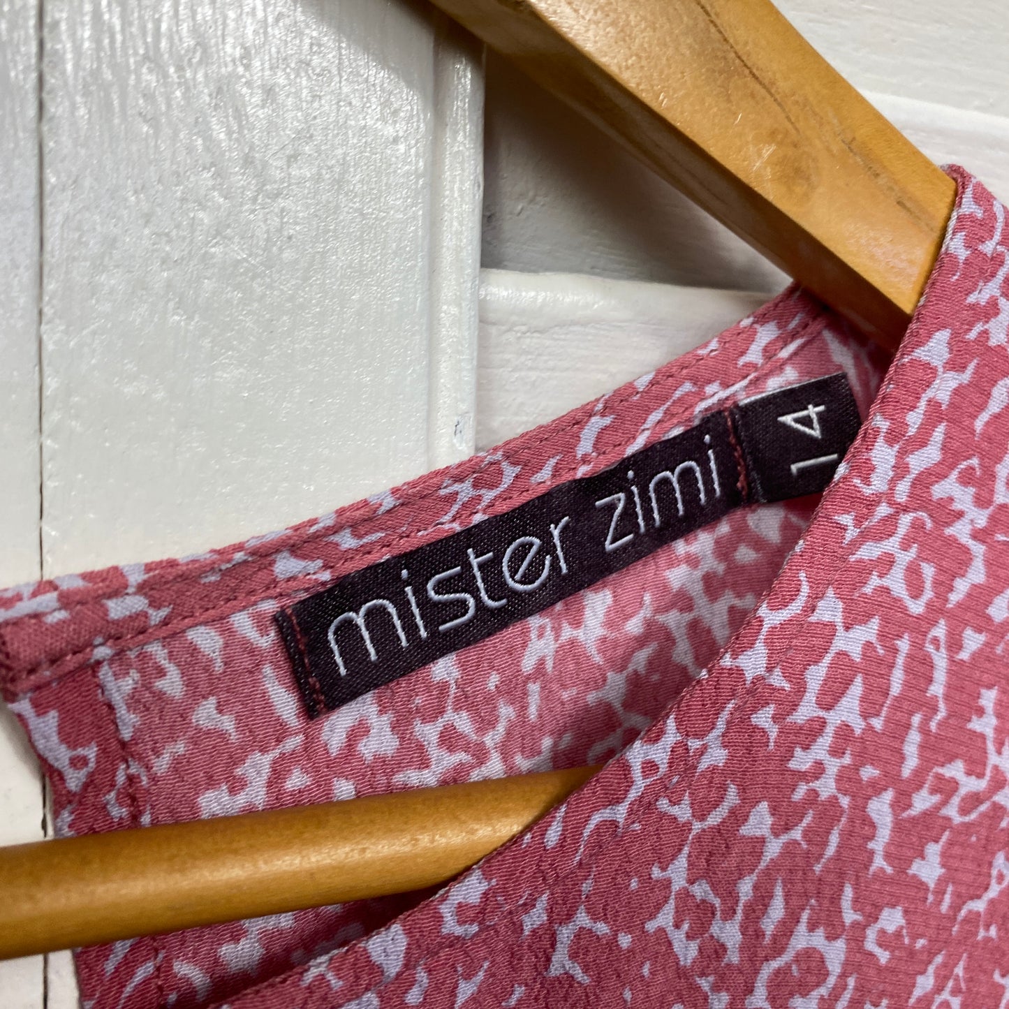 Mister Zimi Top Size 14 Short Sleeve Pink Short Sleeve Viscose