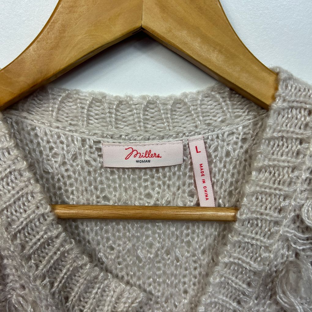 Millers Cream Knit Vest Top - Size L