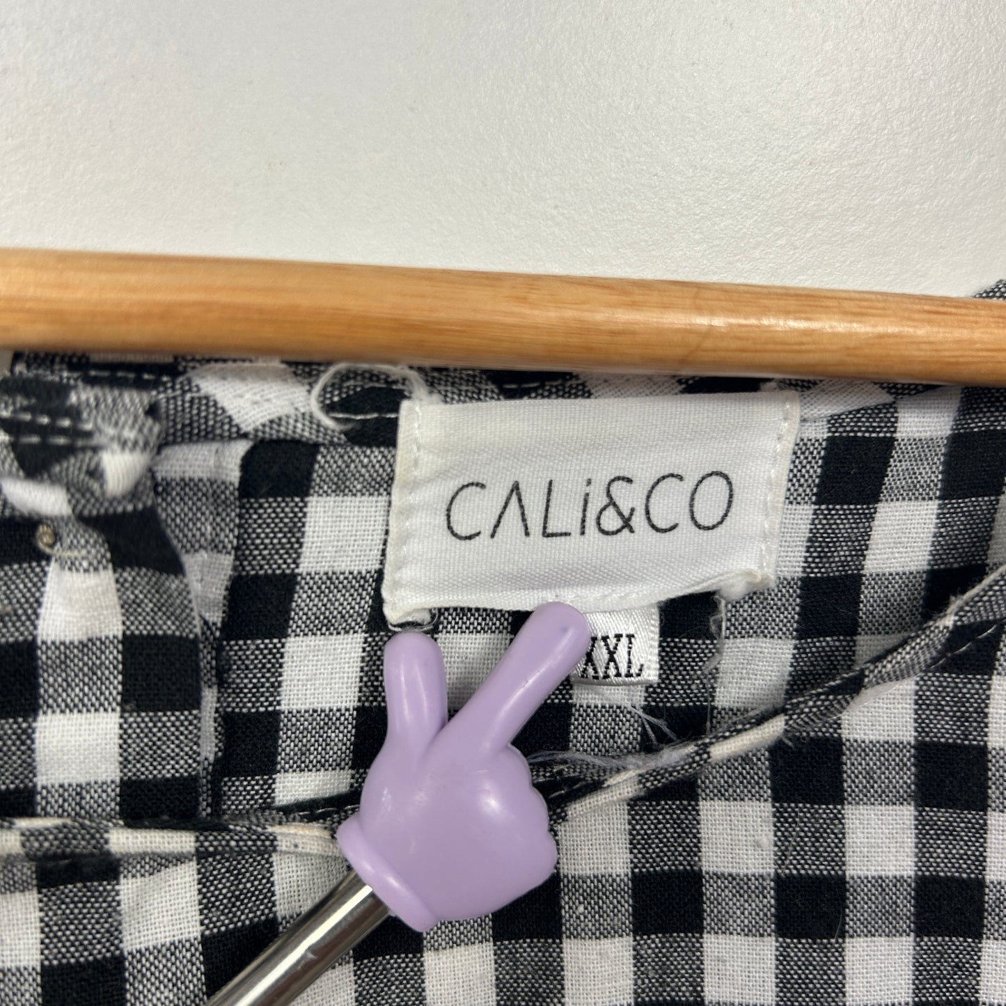 Cali & Co Black White Gingham Check Dress - Size 2XL