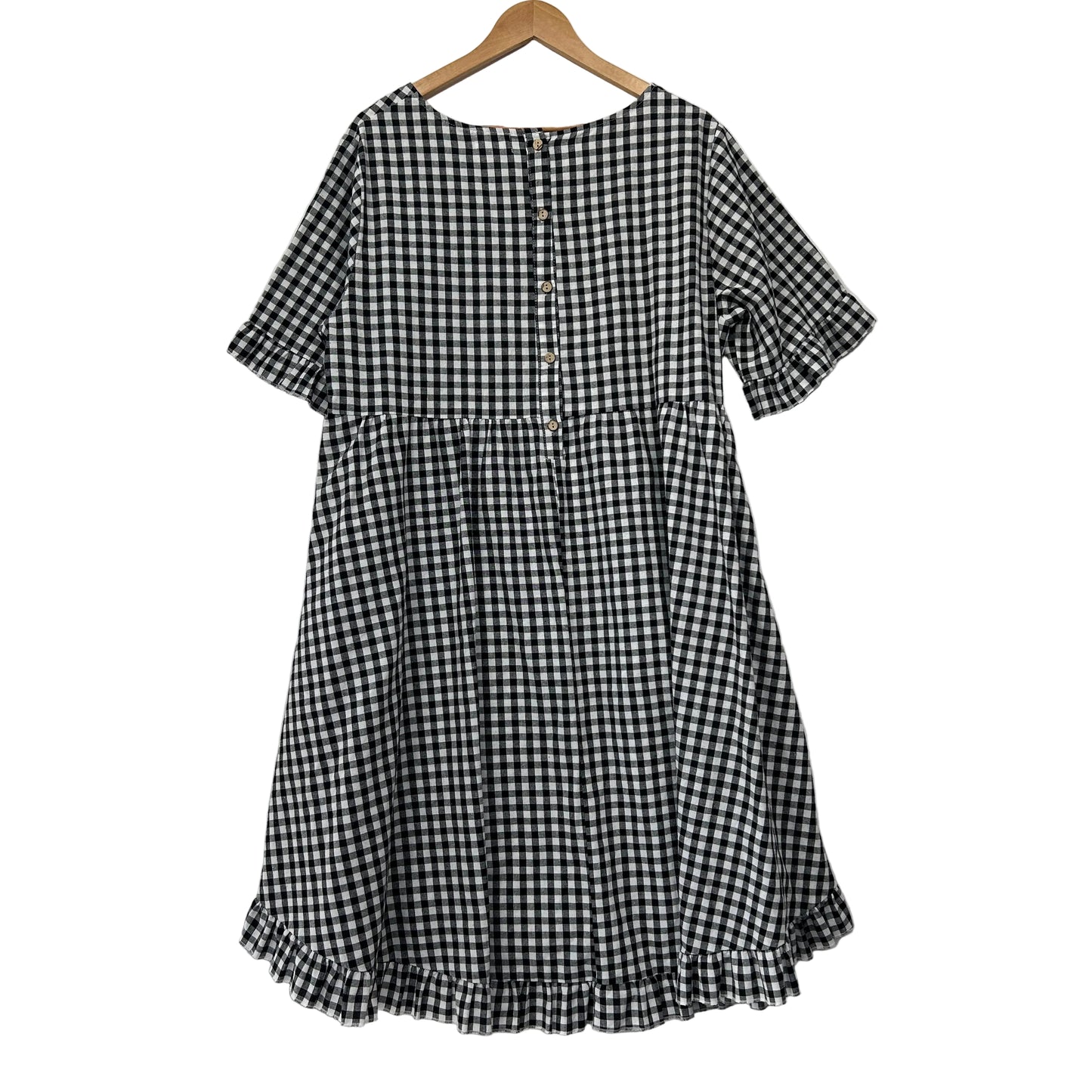 Cali & Co Black White Gingham Check Dress - Size 2XL
