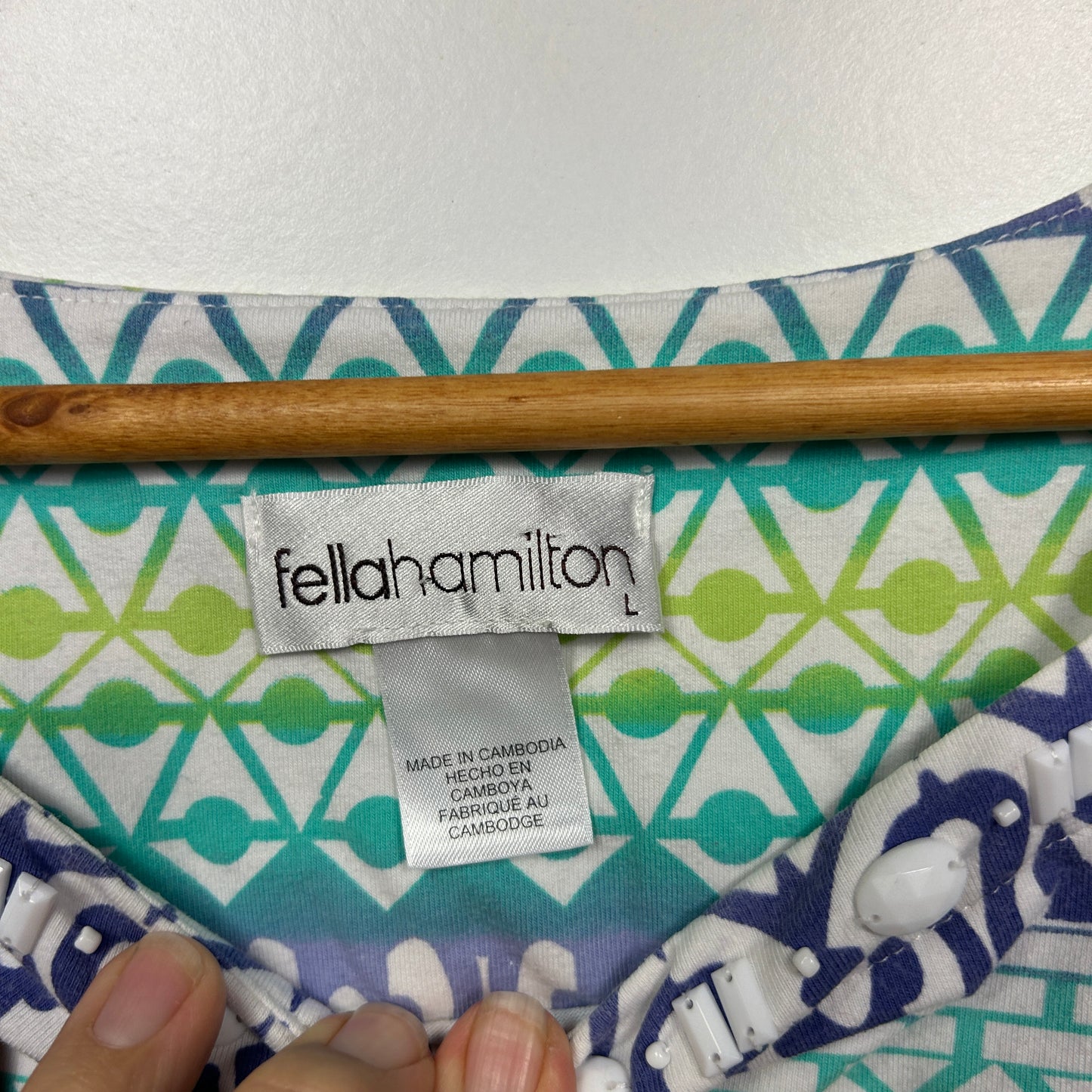 Fella Hamilton Multicoloured Geometric Print Top - Size L