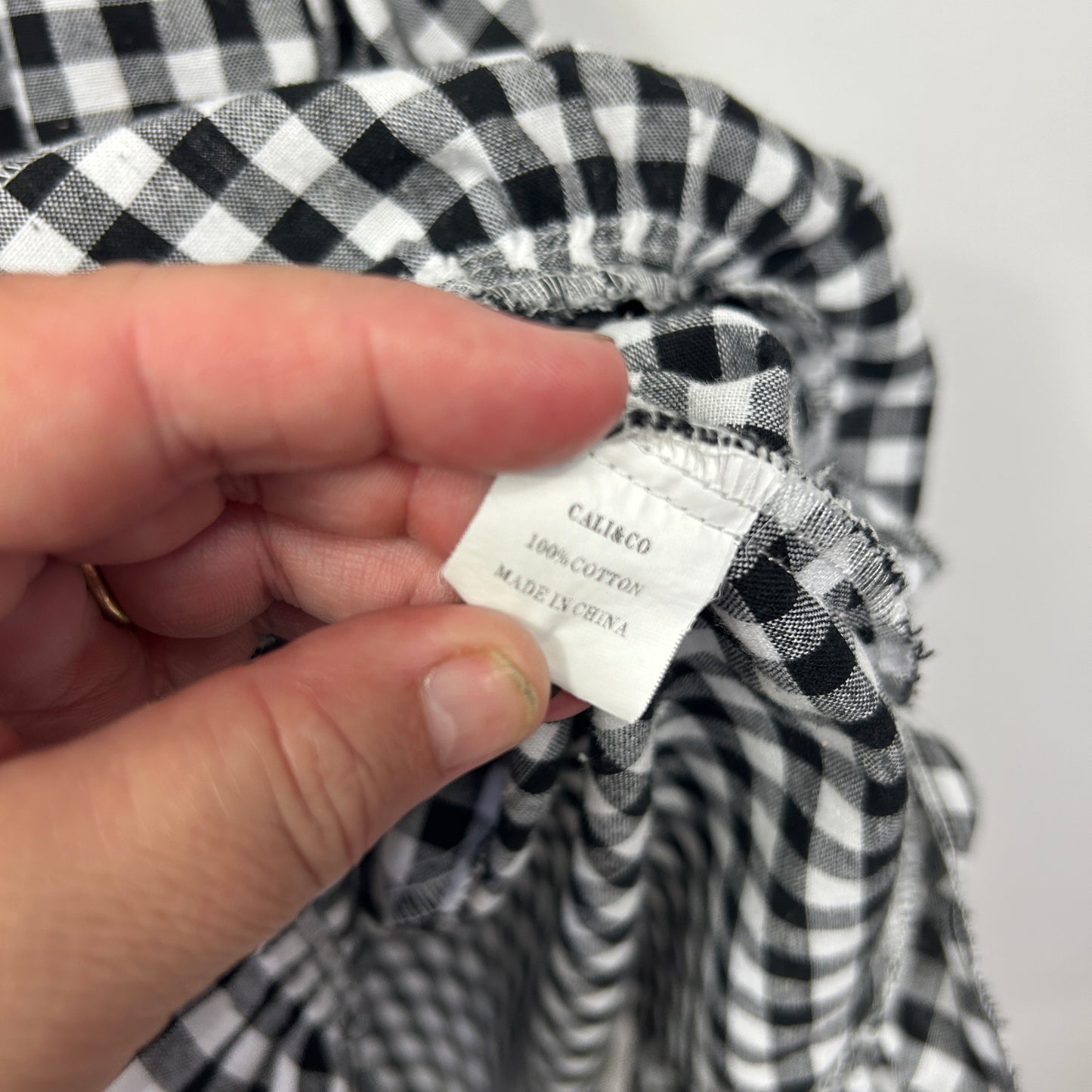 Cali & Co Black White Gingham Check Dress - Size 2XL