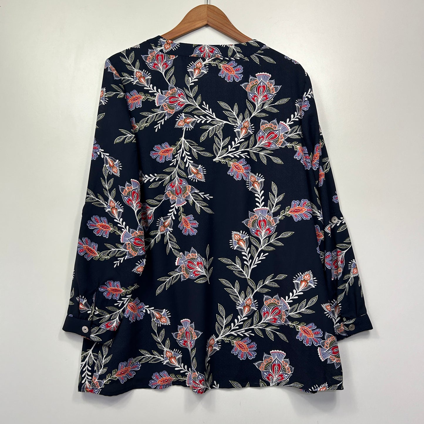 Millers Navy Blue Floral Top - Size 20