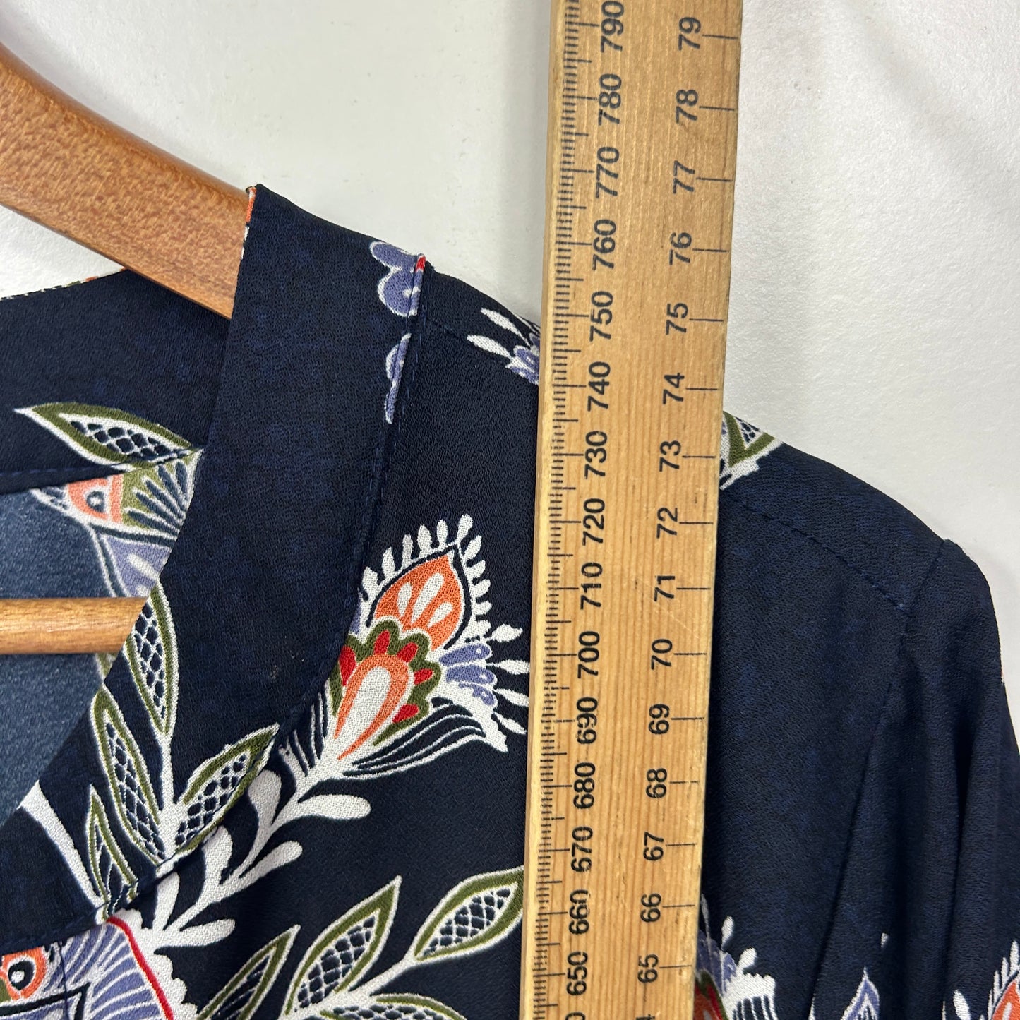 Millers Navy Blue Floral Top - Size 20