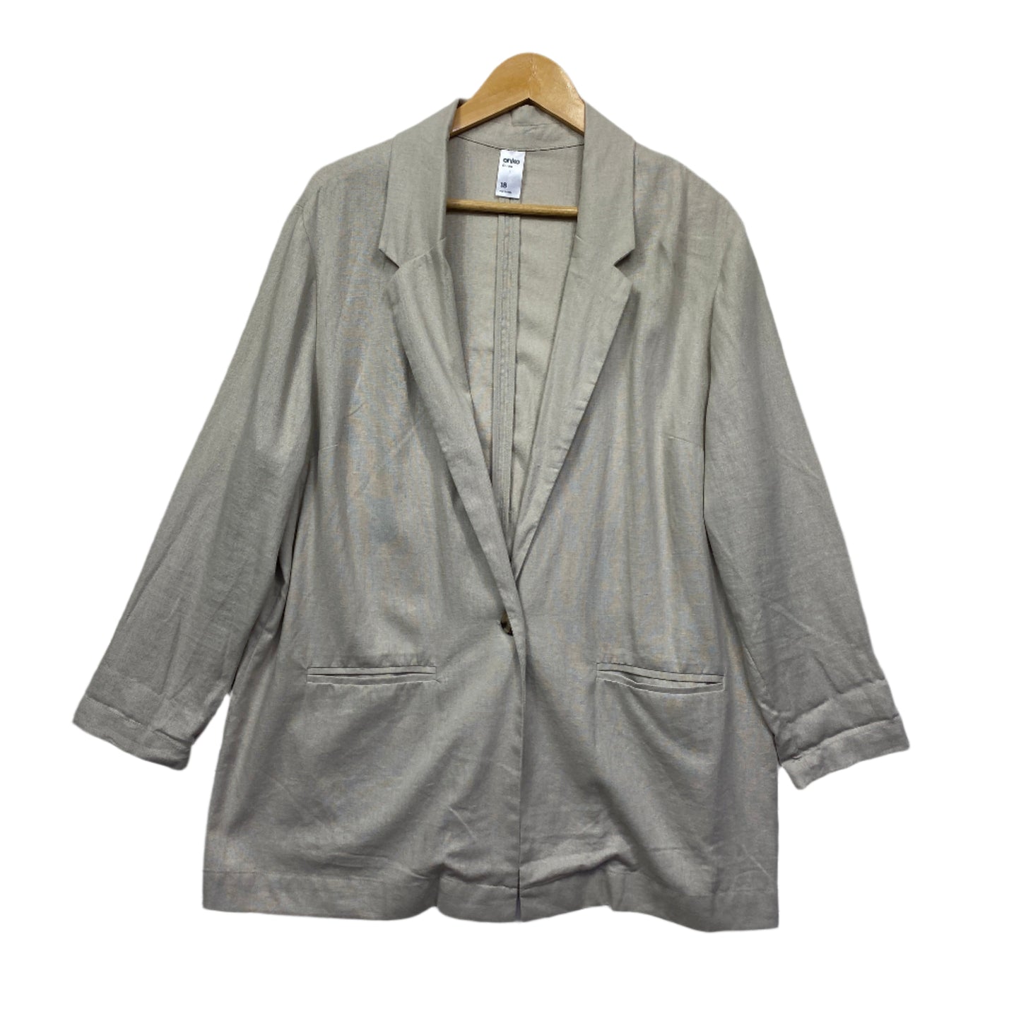 Anko Jacket Blazer Size 18 Long Sleeve Linen Blend