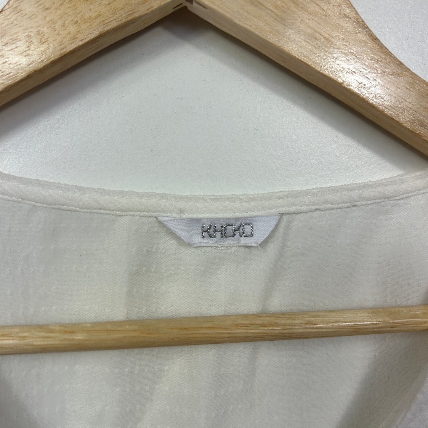 Khoko White Textured Bell Sleeve Top - Size 14/16