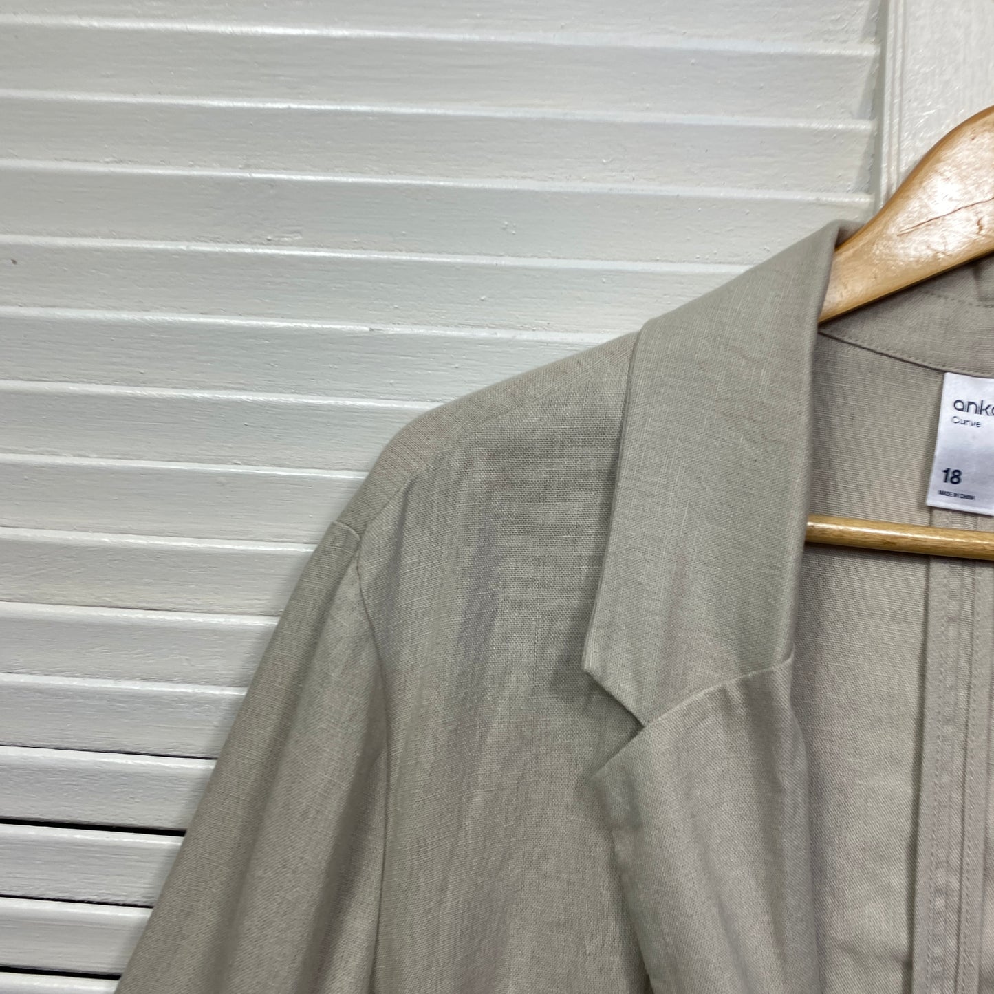 Anko Jacket Blazer Size 18 Long Sleeve Linen Blend