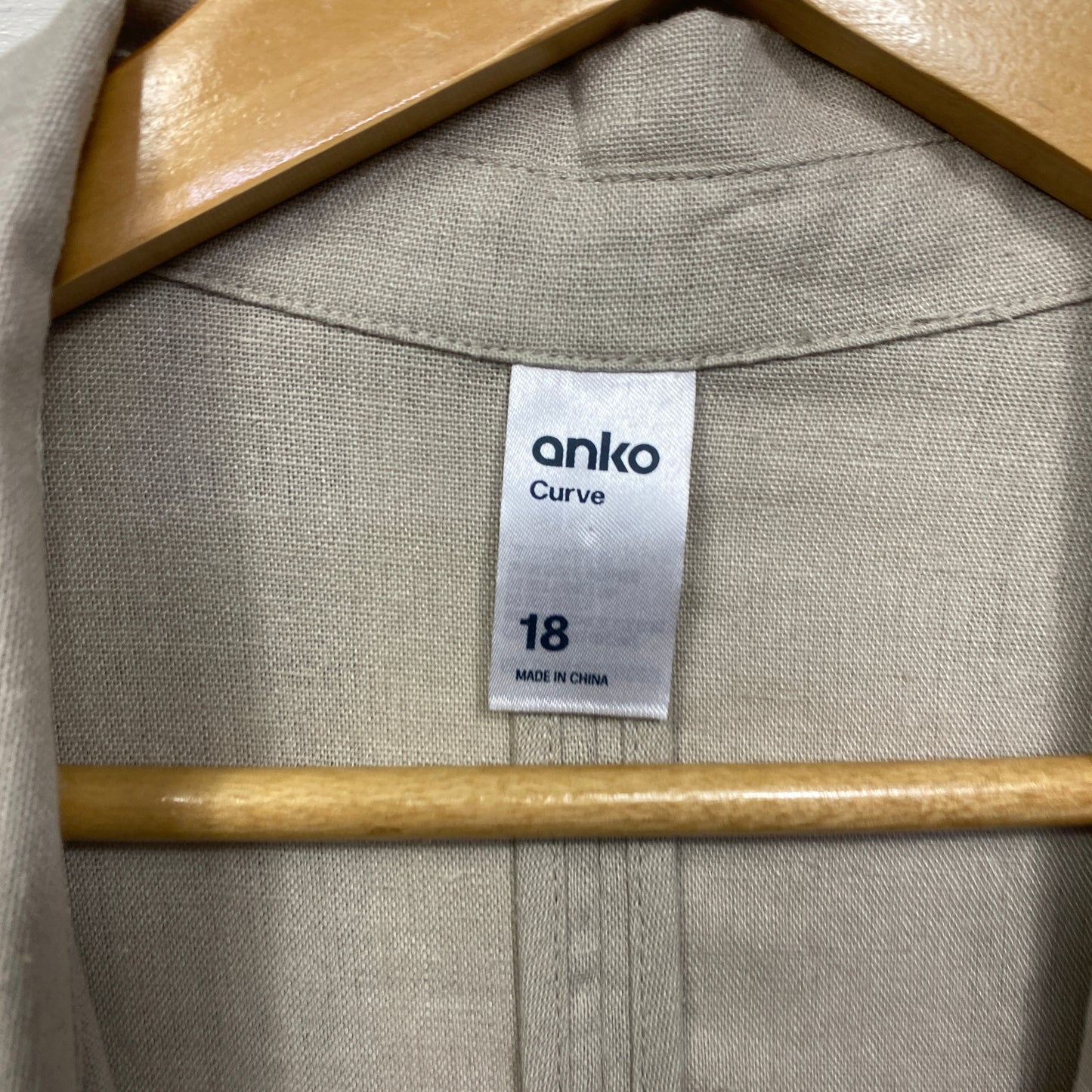 Anko Jacket Blazer Size 18 Long Sleeve Linen Blend