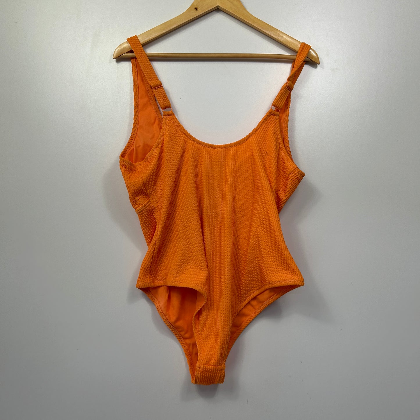 Wavezone Orange Textured Plunge Swimsuit - Size 18