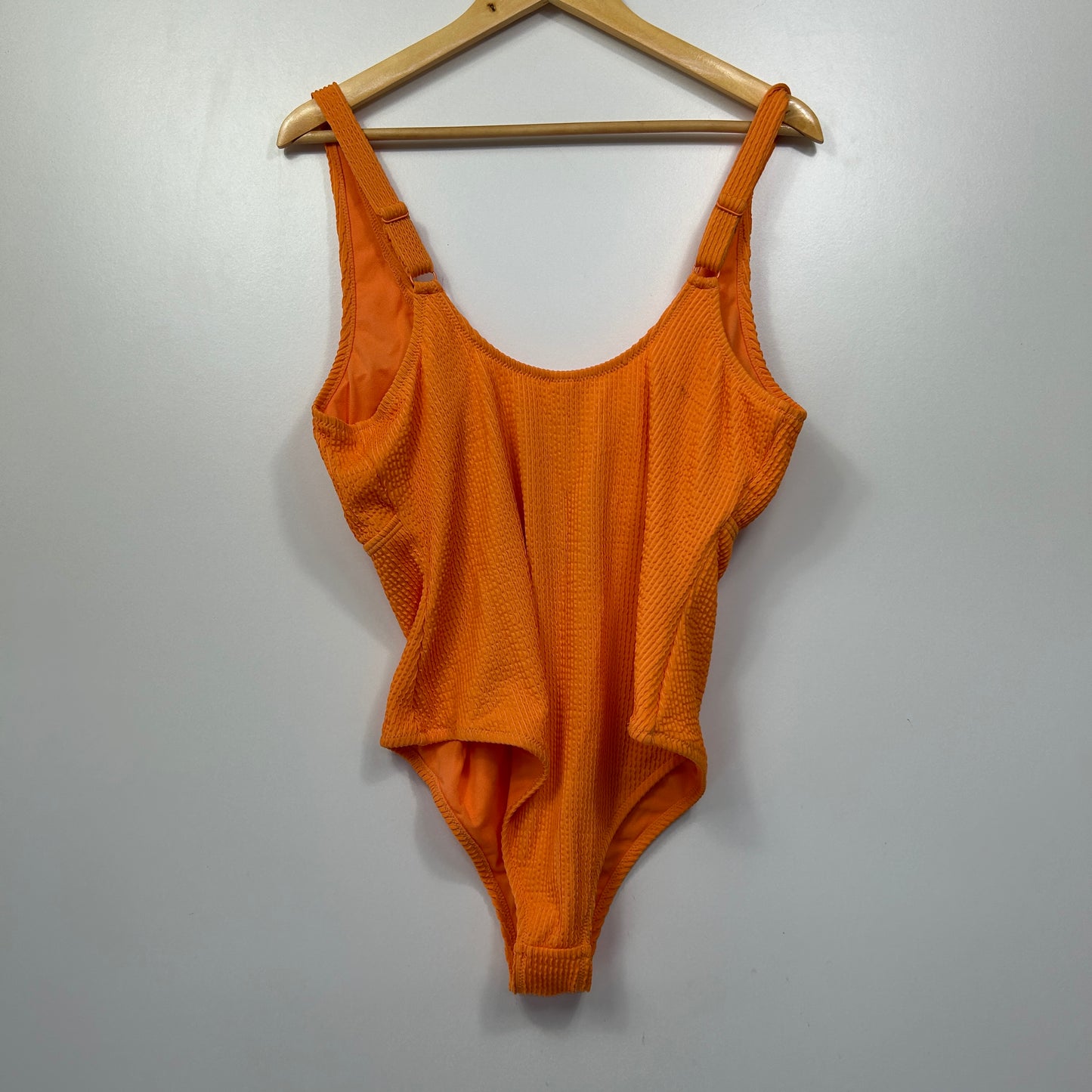 Wavezone Orange Textured Plunge Swimsuit - Size 18