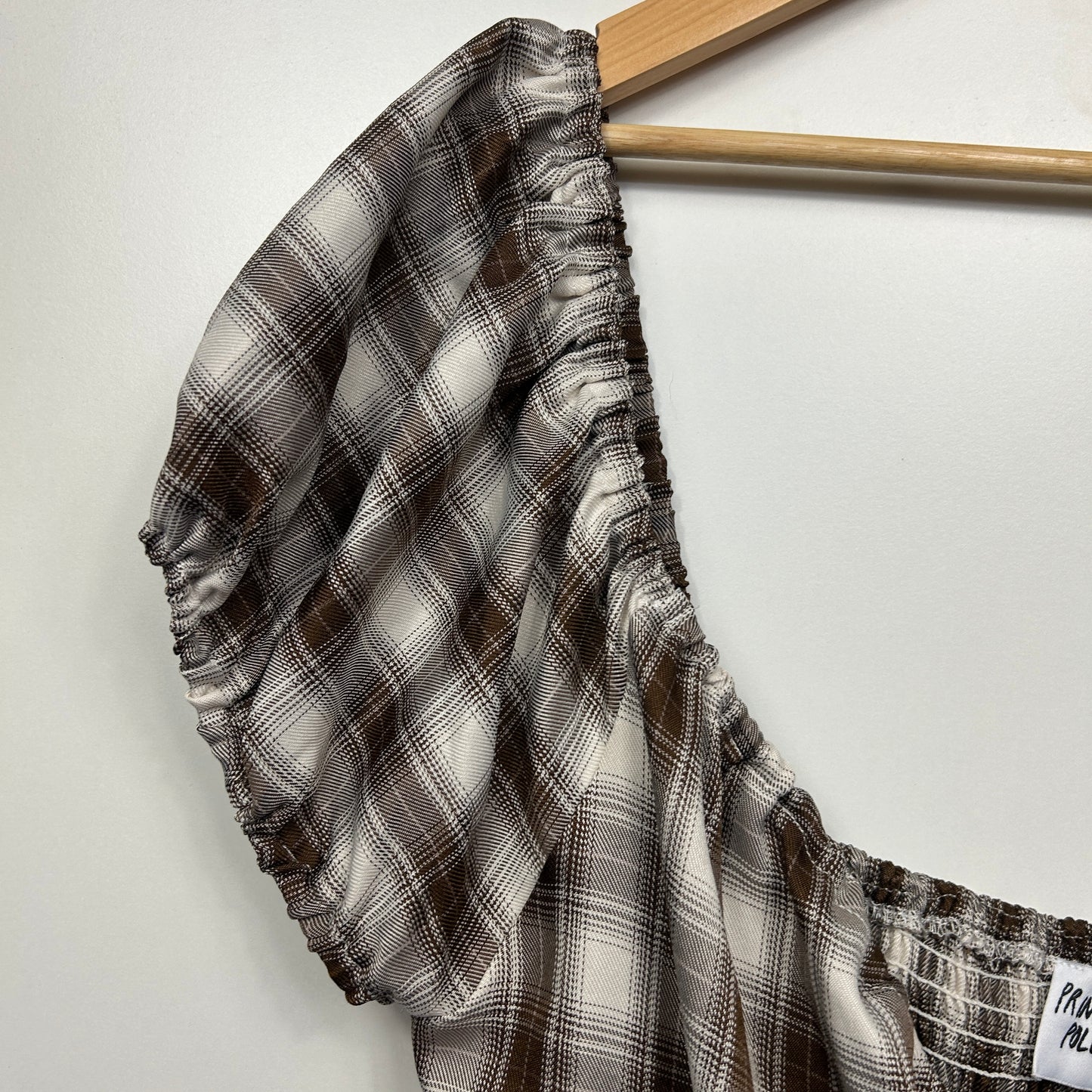 Princess Polly Playsuit Size 20 Chocolate Check Pockets