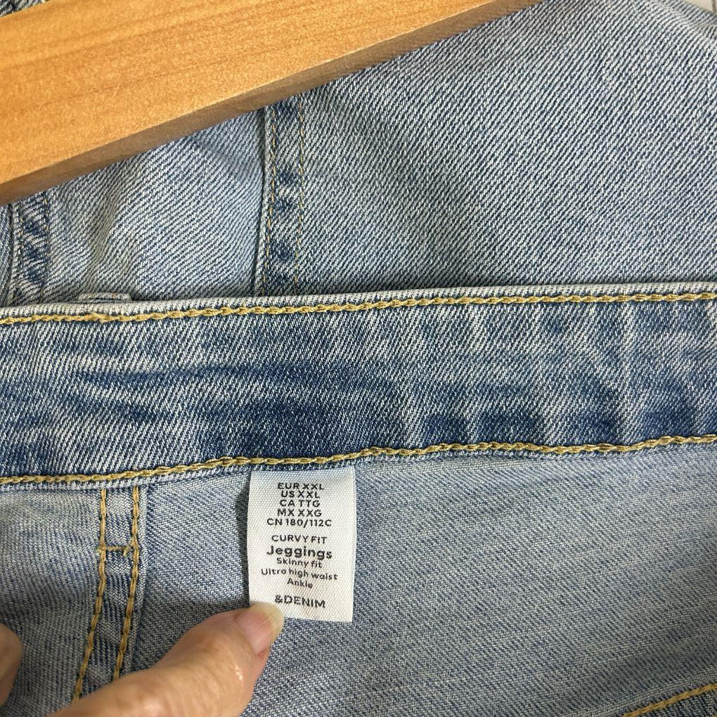 H&M Denim Skinny Fit Ankle Length Ultra High Waist Jeggings - Size 2XL
