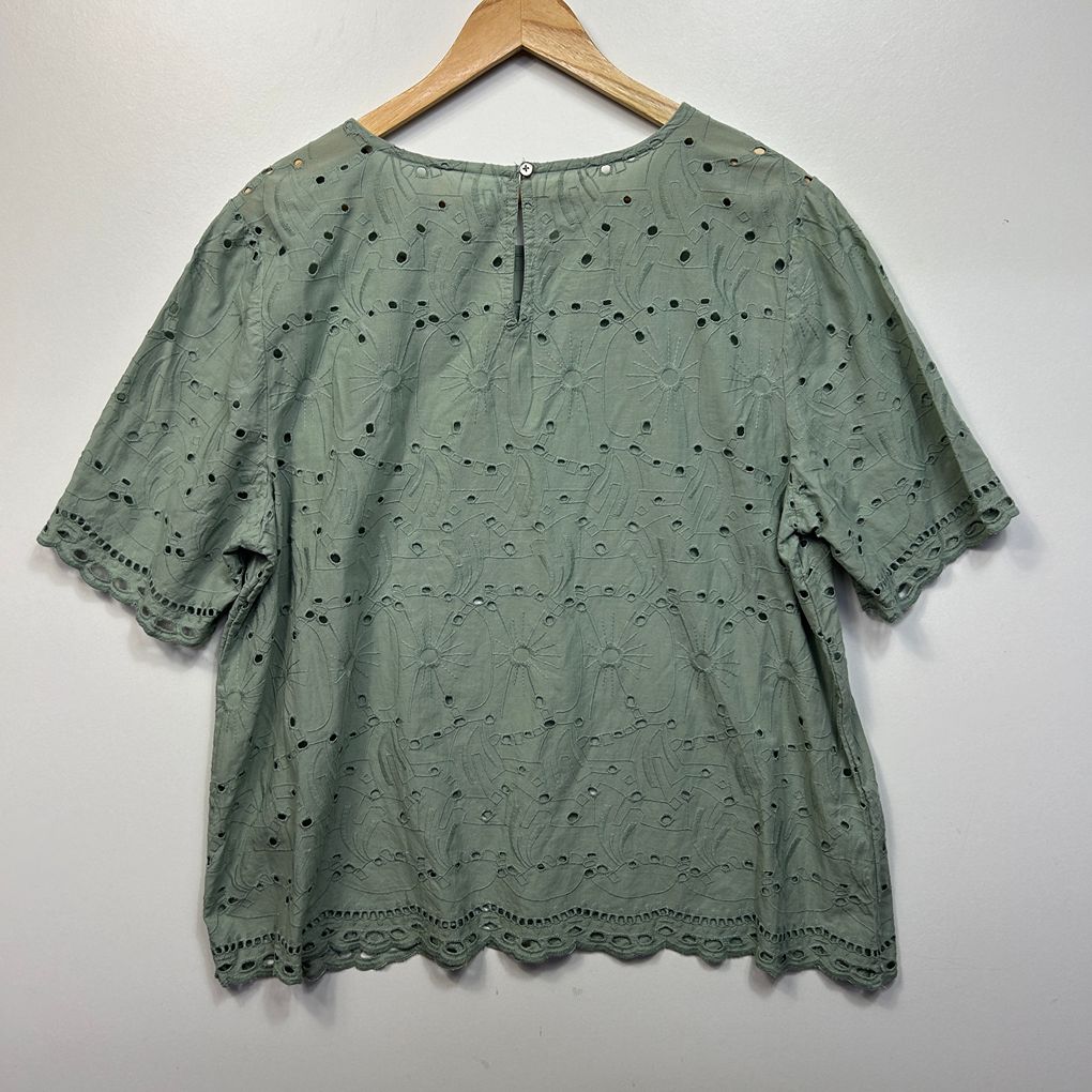 Anko Sage Green Cotton Top - Size 20