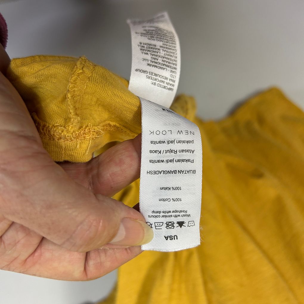 New Look Mustard Cotton Top - Size 18