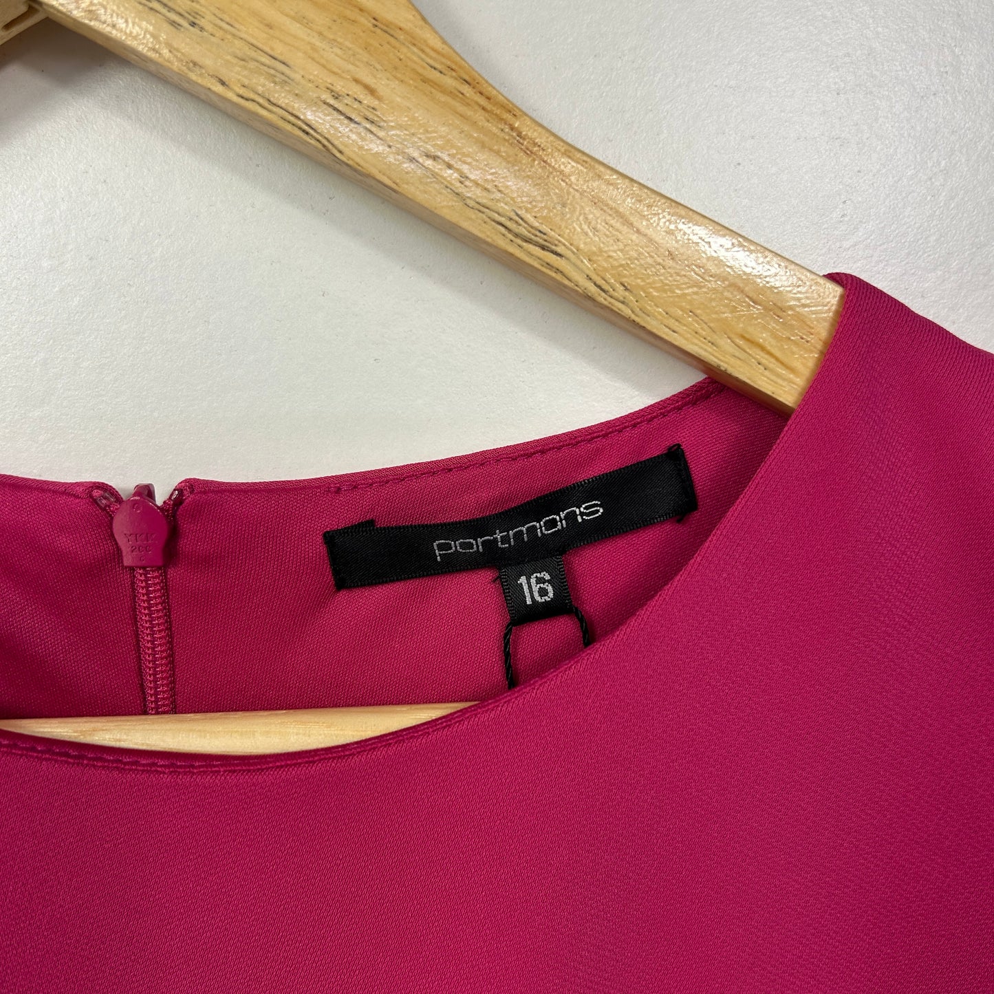 Portmans Berry Sorbet Pink Asymmetric Draped Dress - Size 16