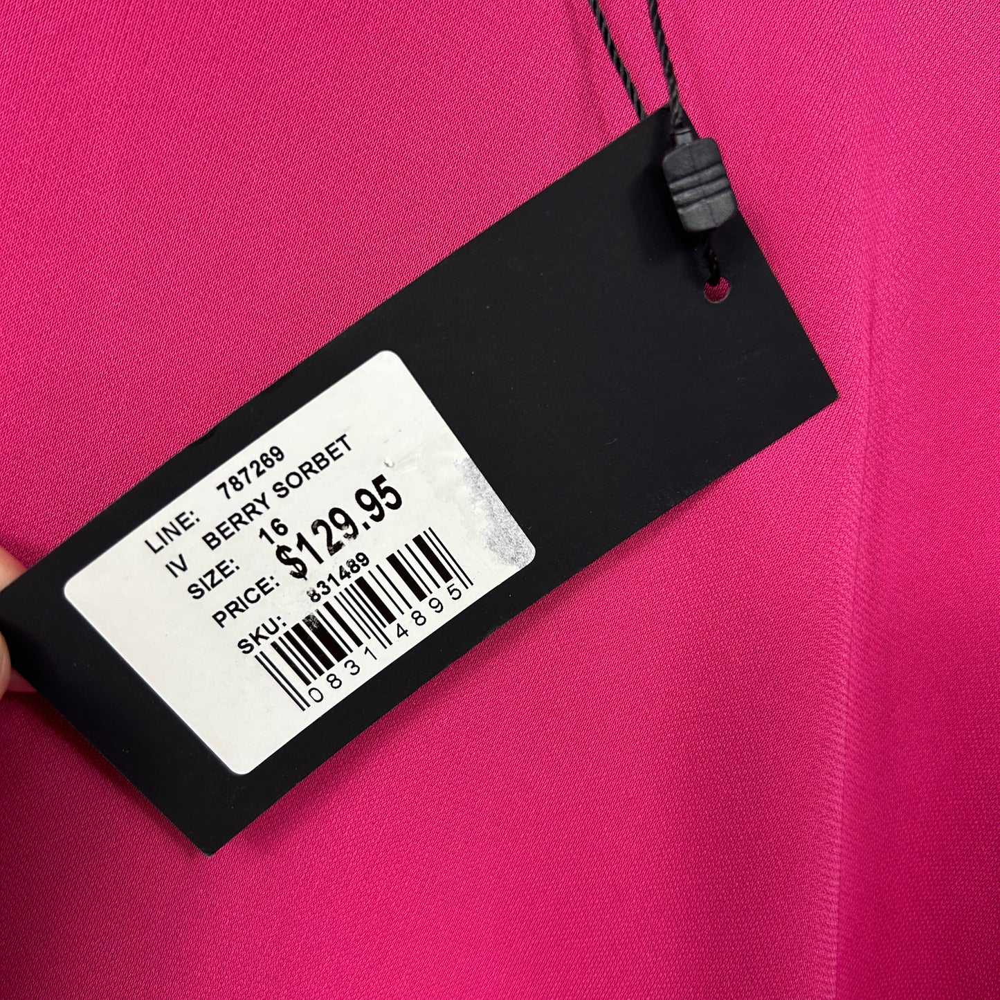 Portmans Berry Sorbet Pink Asymmetric Draped Dress - Size 16