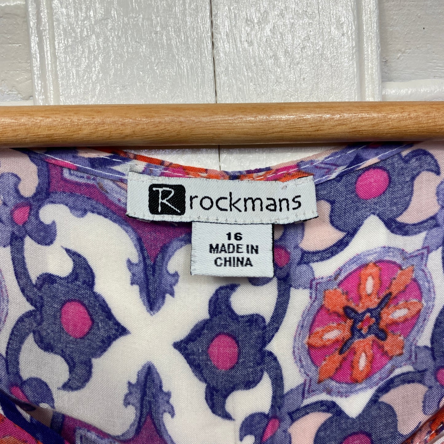 Rockmans Top Size 16 Multicoloured Cold Shoulder Sleeve