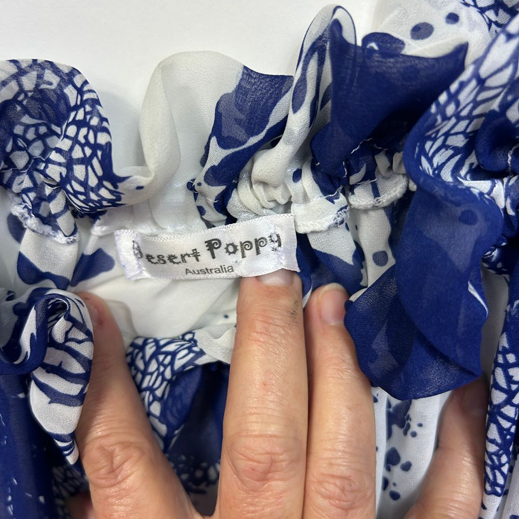 Desert Poppy Blue Top - One Size