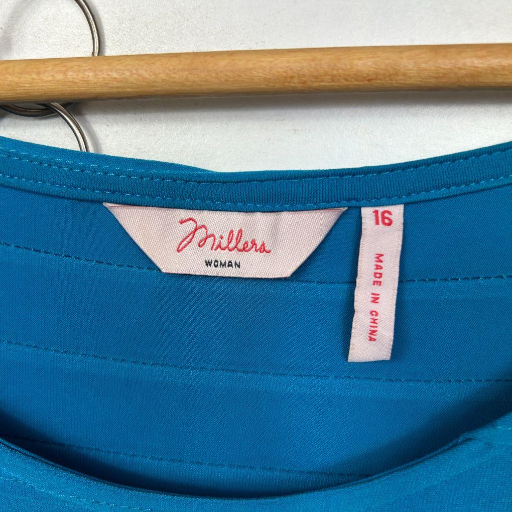 Millers Blue Bodycon Dress - Size 16 (Fault - Pull)