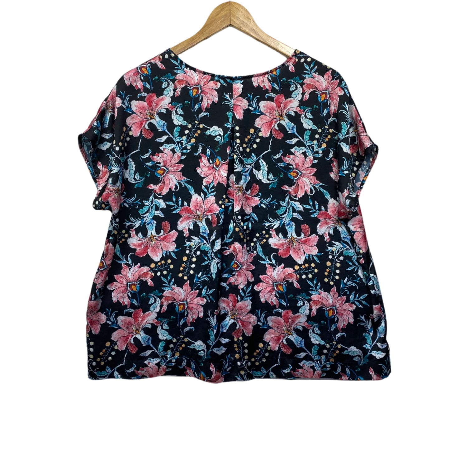 Mela Purdie Top Size 14 16  Floral Short Sleeve