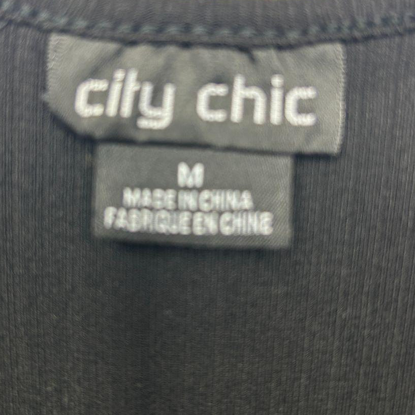 City Chic Black Faux Wrap Dress - Size 18/M