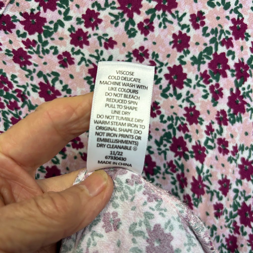 Target Pink Floral Long Sleeve Dress - Size 18