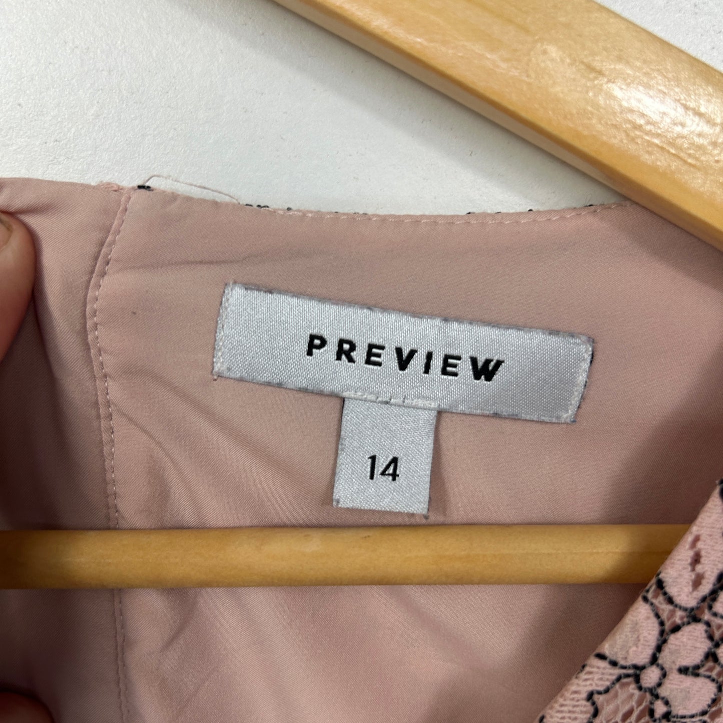 Preview Dusty Pink Floral Lace Overlay Cocktail Dress - Size 14