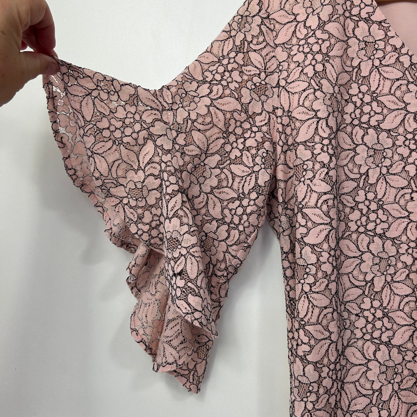 Preview Dusty Pink Floral Lace Overlay Cocktail Dress - Size 14