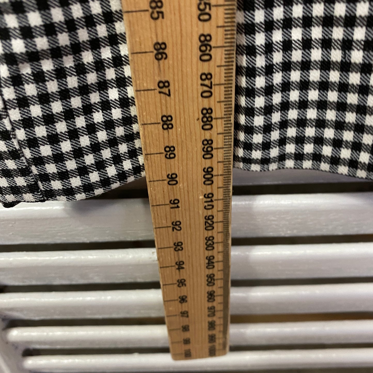 Preview Pants Size 14 Pockets Black White Gingham Check Pull On Elastic Waist