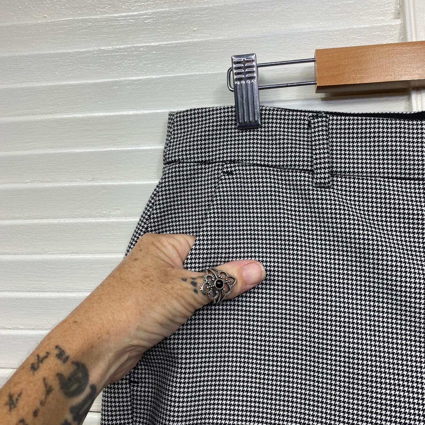 Preview Pants Size 16 Pockets Black White Check Office