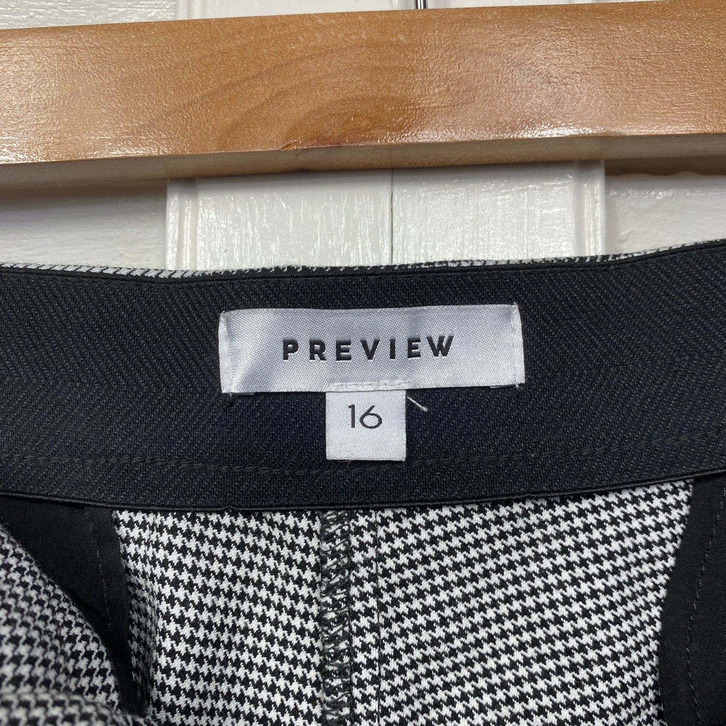 Preview Pants Size 16 Pockets Black White Check Office