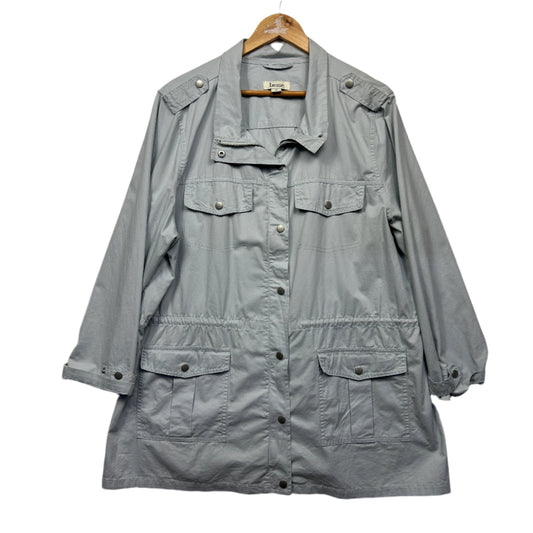 beme Lightweight Jacket Size 18 Grey Long Sleeve Pockets