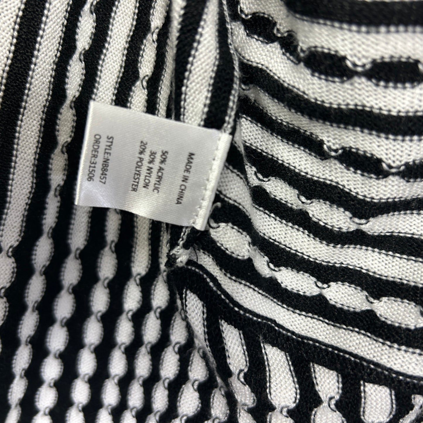Liz Jordan Black and White Striped Cardigan - Size L
