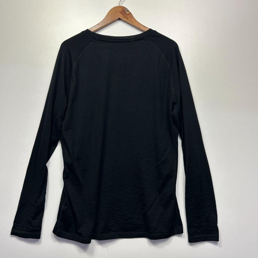 Mountain Designs Black Long Sleeve 100% Merino Top - Size 20