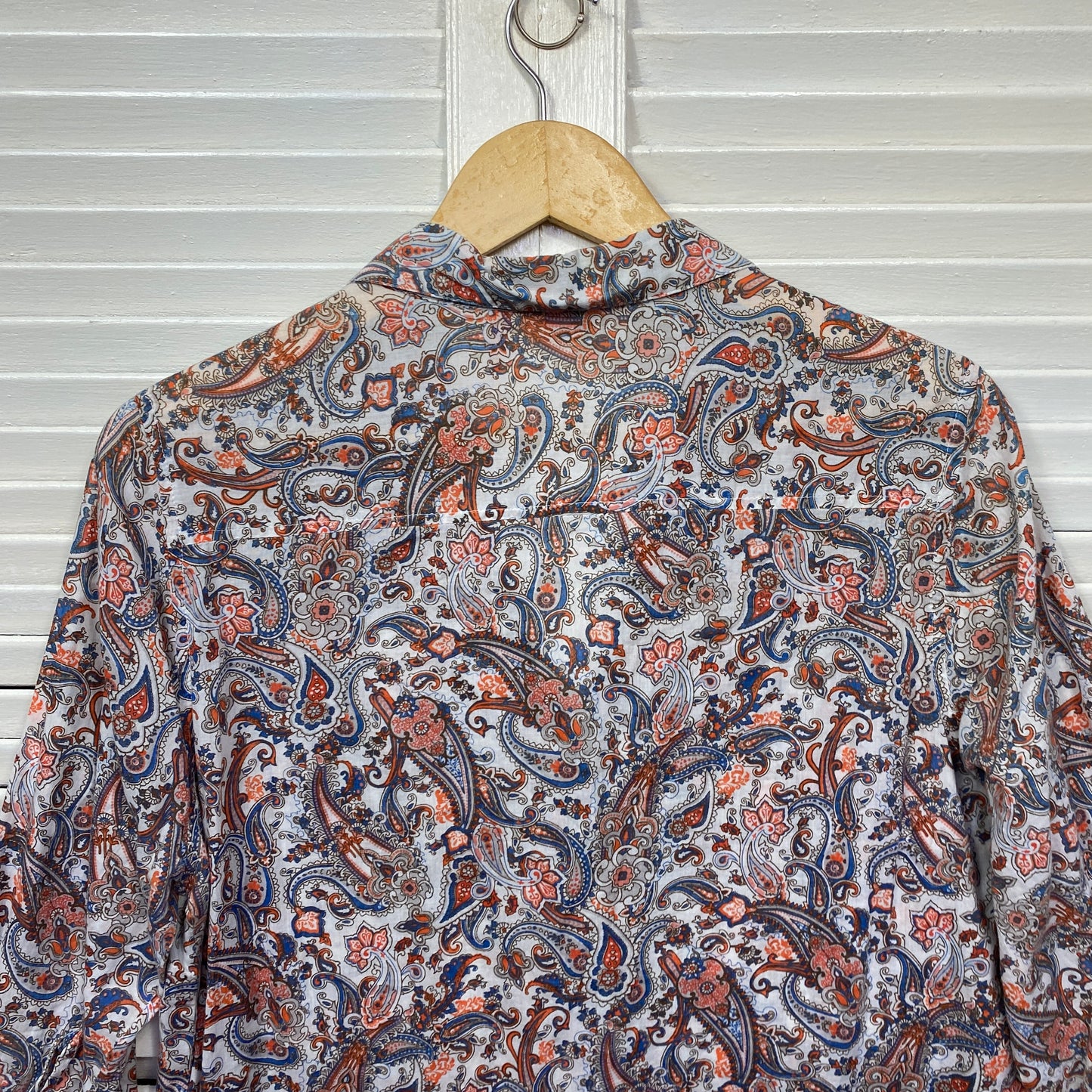 Millers Top Size 16 Button Up Paisley Print Multicoloured 3/4 Sleeve