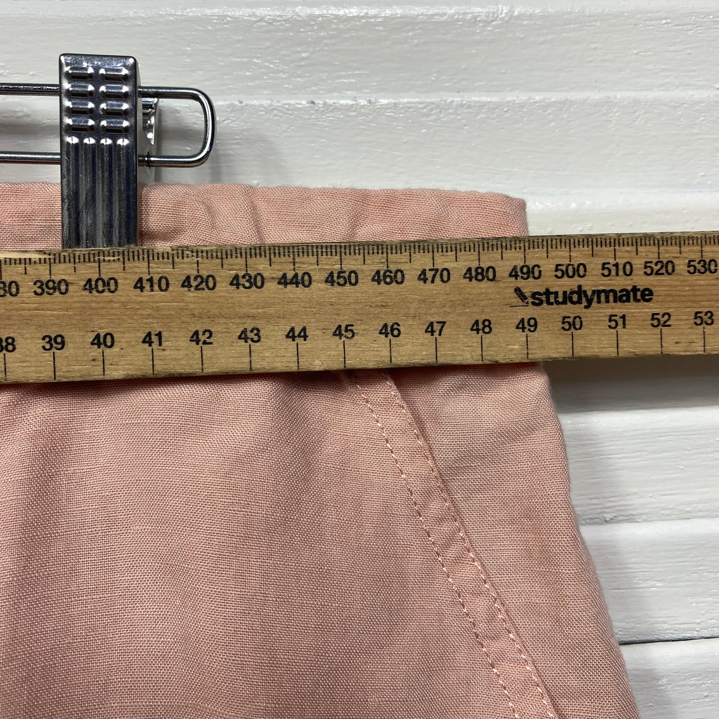 Katies Skirt Size 18 Peach Linen Blend Pockets Drawstring