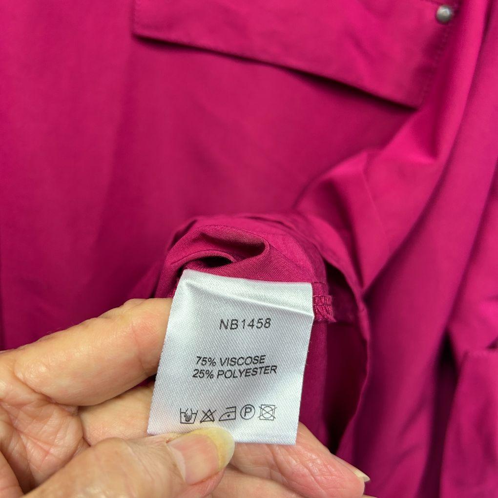 Noni B Pink Roll Tab Sleeve Shirt - Size 18