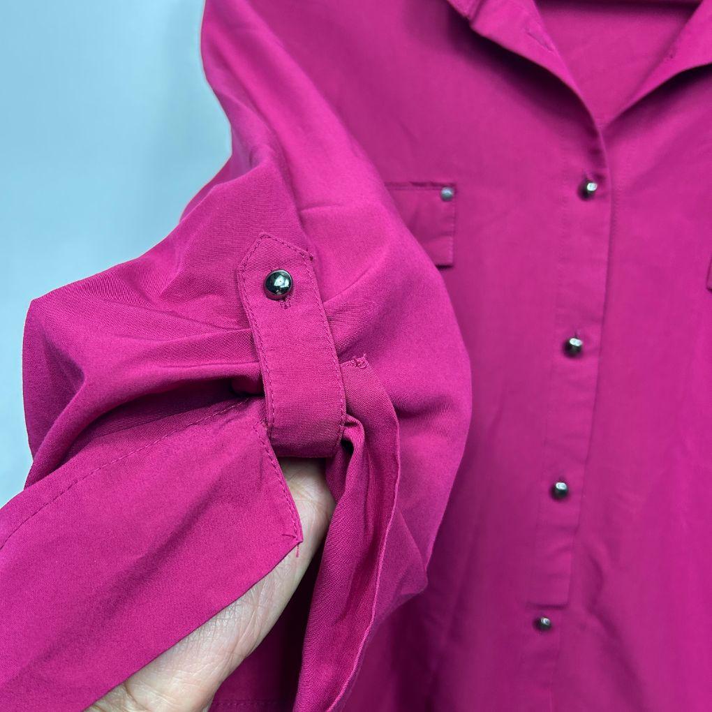 Noni B Pink Roll Tab Sleeve Shirt - Size 18