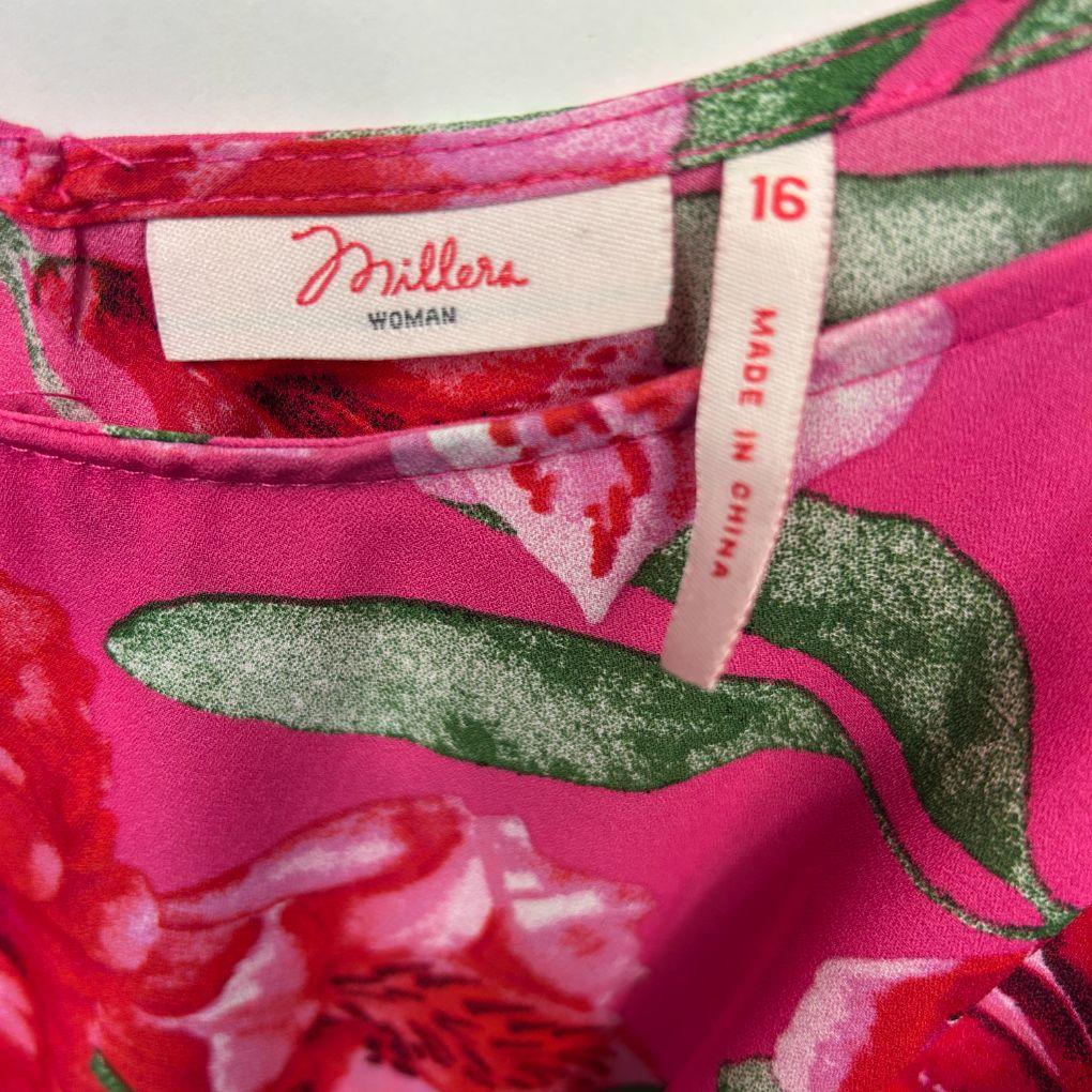 Millers Pink Floral Top - Size 16