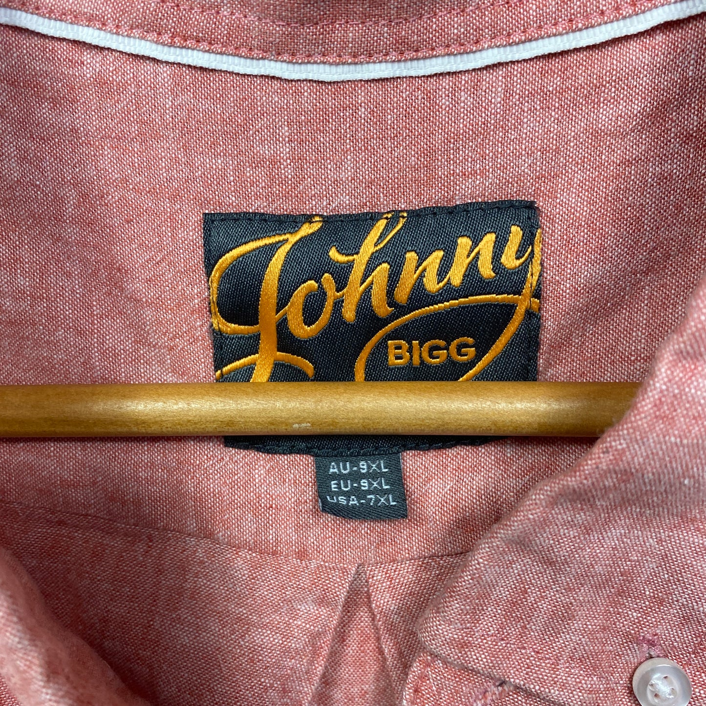 Johnny Bigg Mens Shirt Size 9XL Pink Long Sleeve