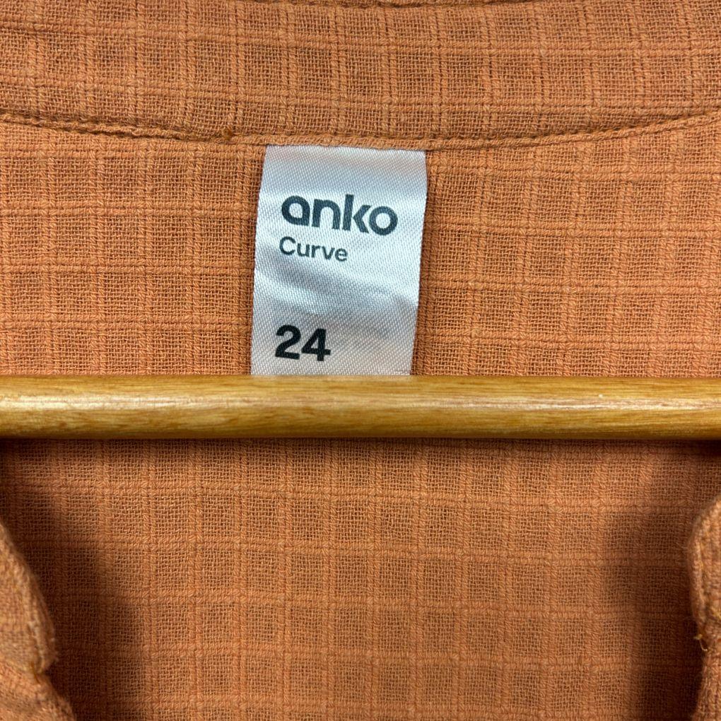 Anko Rust Cotton Top - Size 24