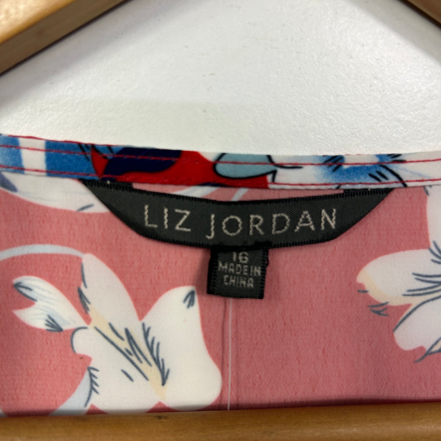 Liz Jordan Red Floral Print Top - Size 16