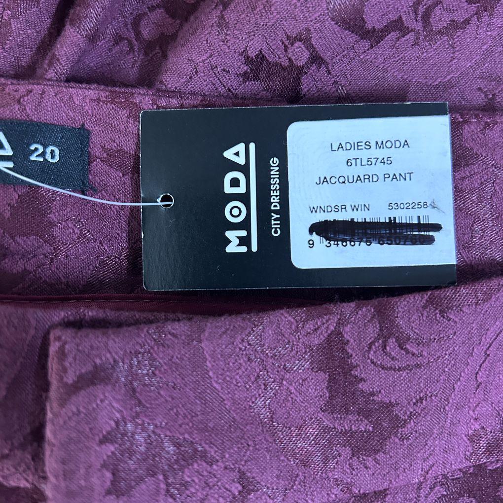 Moda Burgundy Pants - Size 20