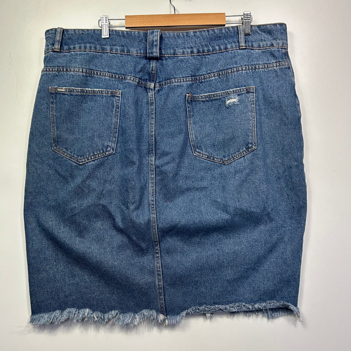 City Chic Blue Cotton Denim Skirt - Size 20/L