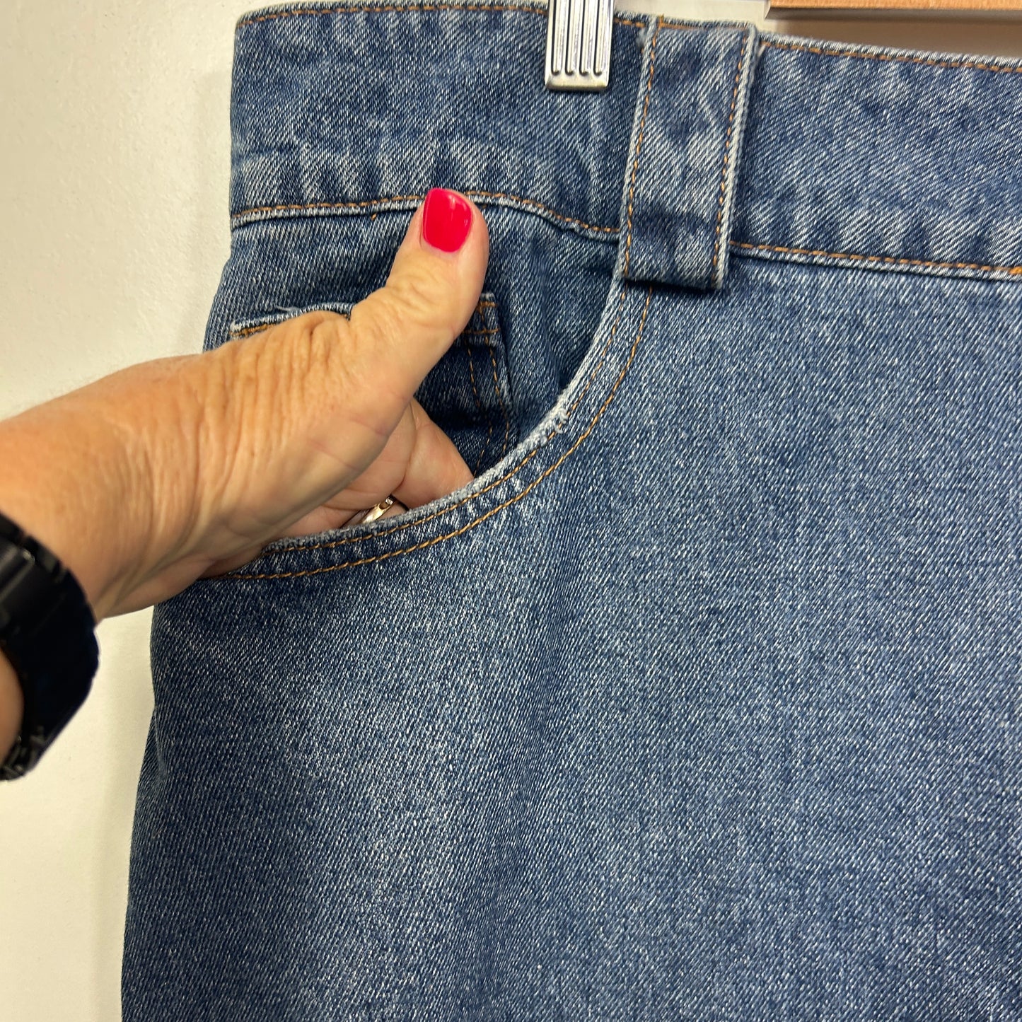 City Chic Blue Cotton Denim Skirt - Size 20/L