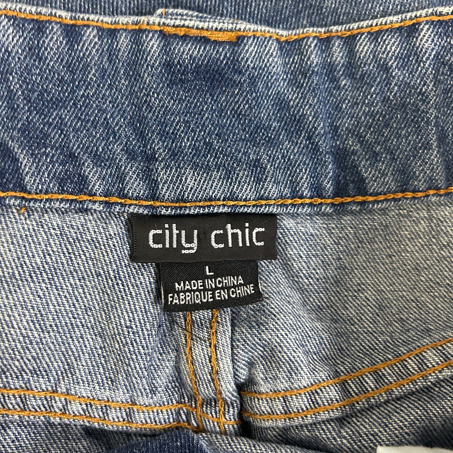City Chic Blue Cotton Denim Skirt - Size 20/L