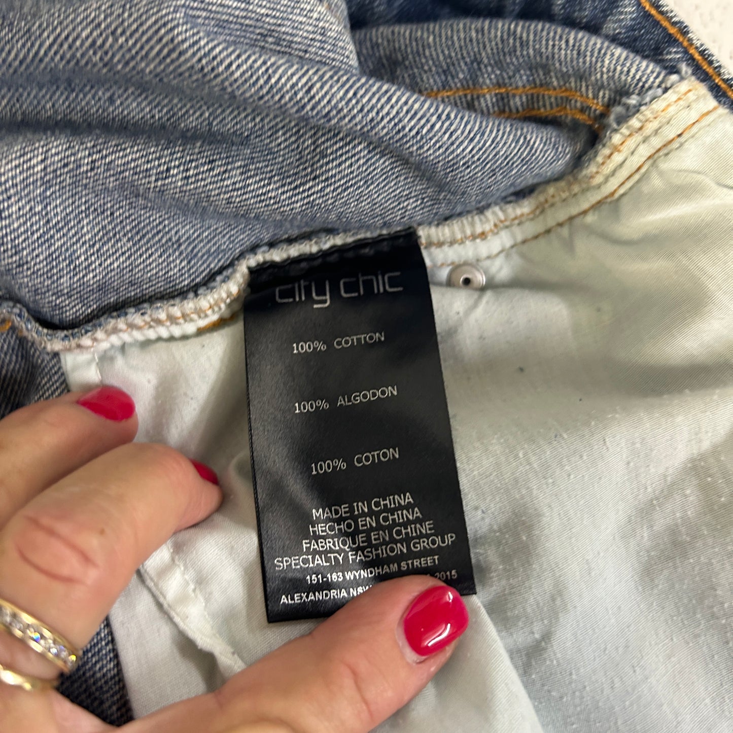 City Chic Blue Cotton Denim Skirt - Size 20/L