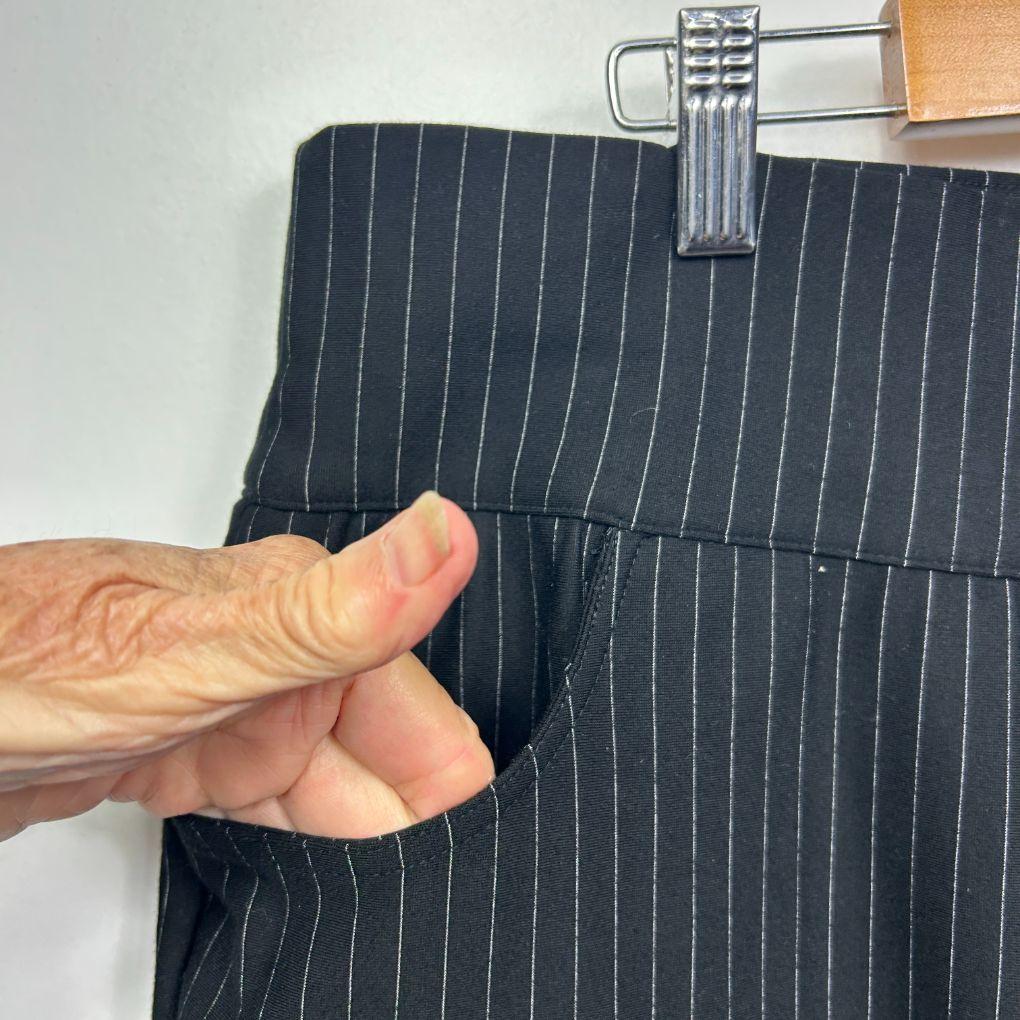 Clarity Navy Pinstripe Pants - Size XL