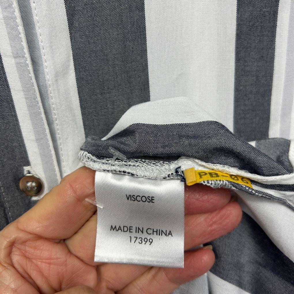 Suzanne Grae Grey Striped Shirt - Size 14